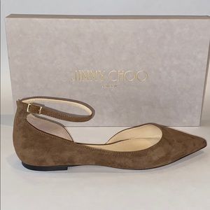 Jimmy Choo Lucy Flat, Khaki Brown Suede